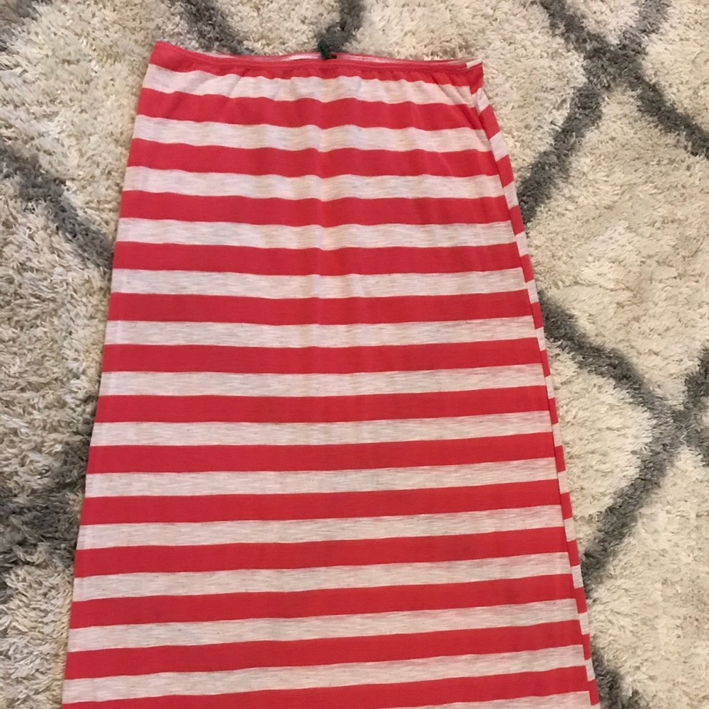 Pink and White Stripped Skirt